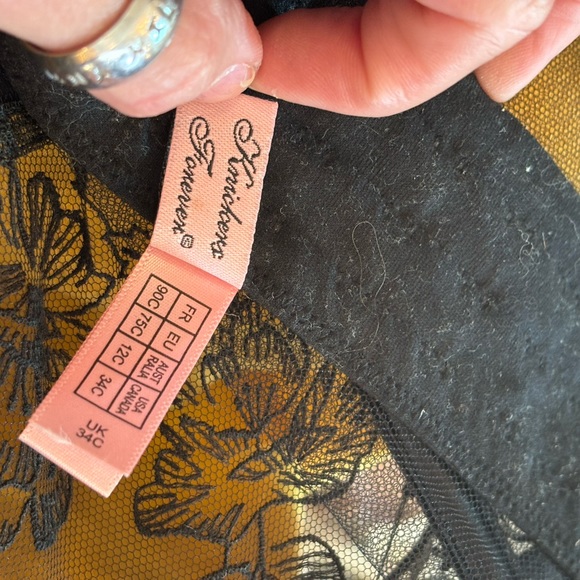 Agent Provocateur black floral embroidered mesh  caged bustier - Picture 11 of 12